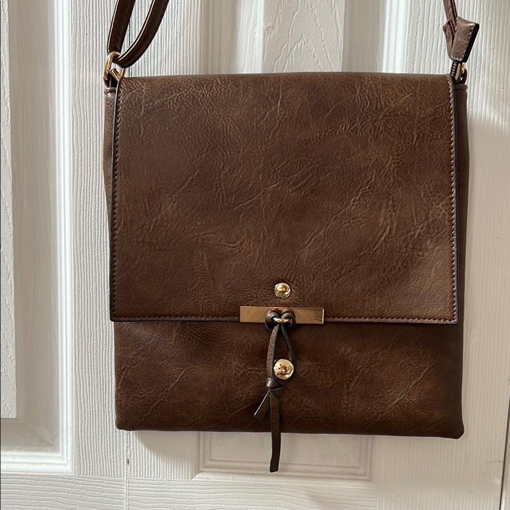 Brown Suede Hobo Bag with Adjustable Strap